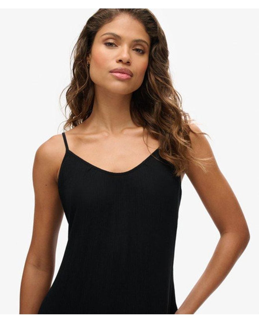 Superdry Black Maxi Beach Cami Dress