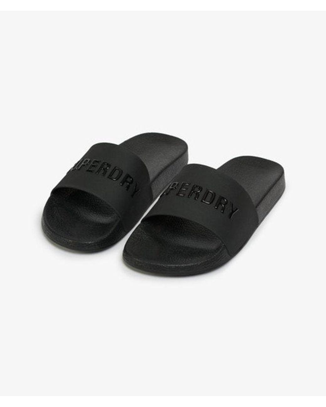 Superdry Black & Co Premium Metallic Pool Sliders