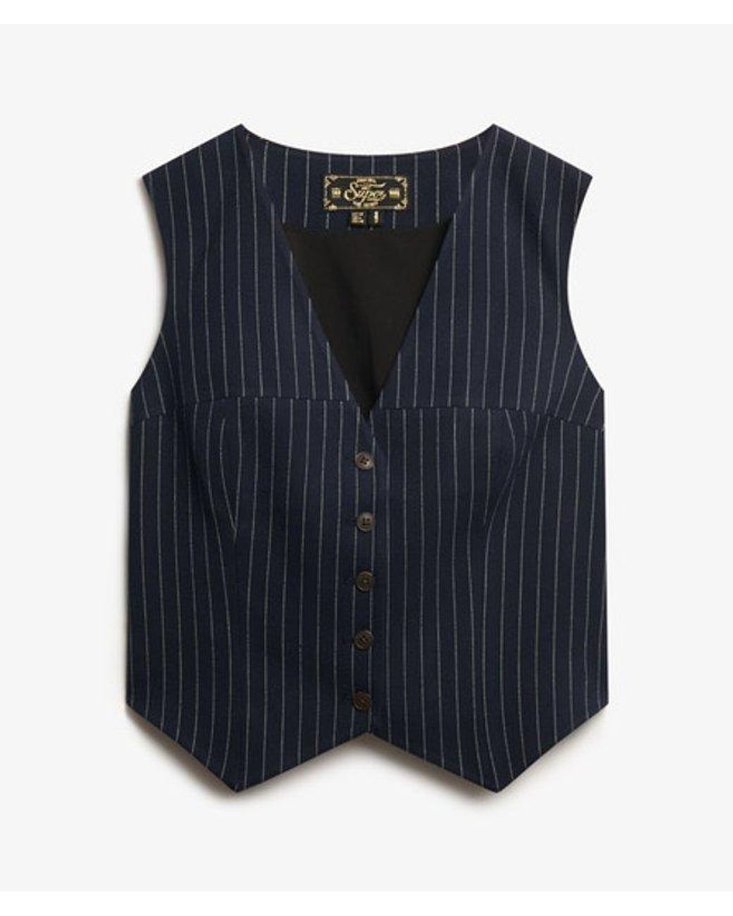 Superdry Blue & Co Pinstripe Waistcoat