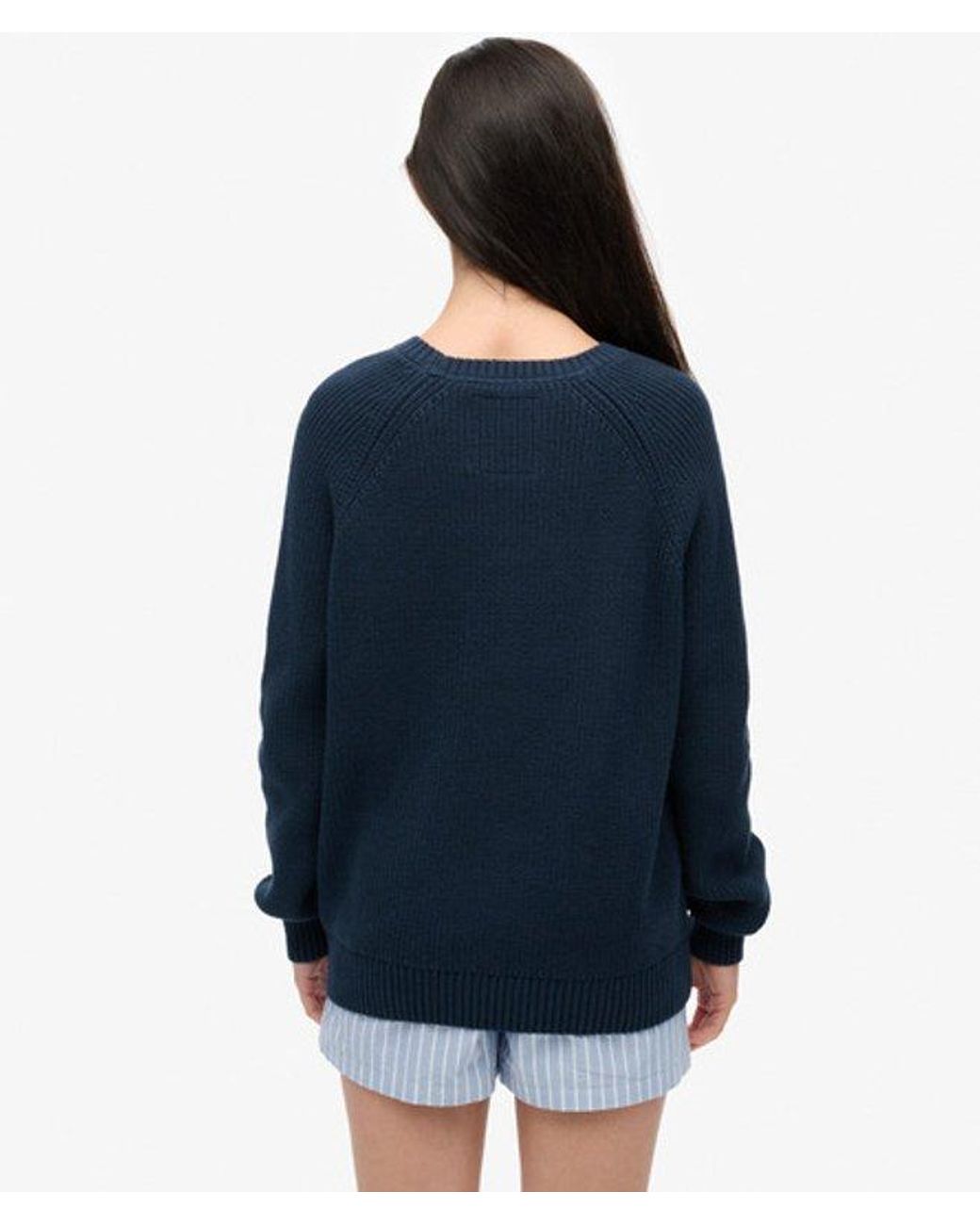 Superdry Blue & Co Relaxed Ribbed Knitted Jumper