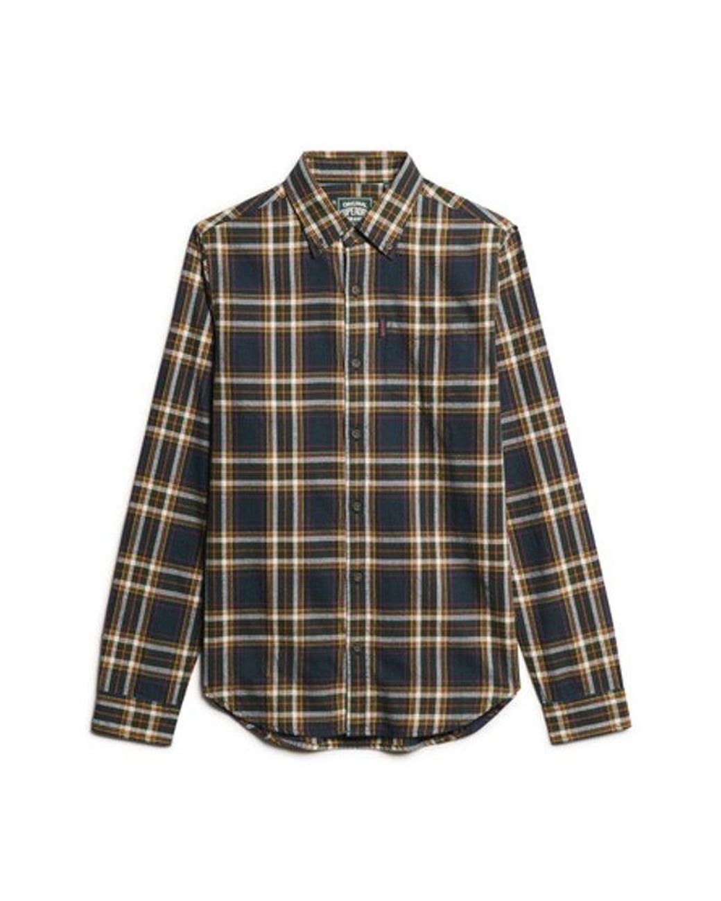 Superdry Gray Organic Cotton Vintage Check Shirt - Size: M for men