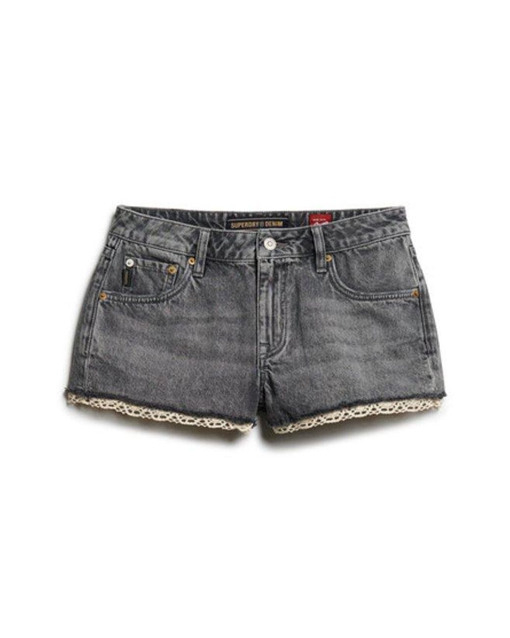 Superdry Gray Denim Hot Shorts - Size: 29