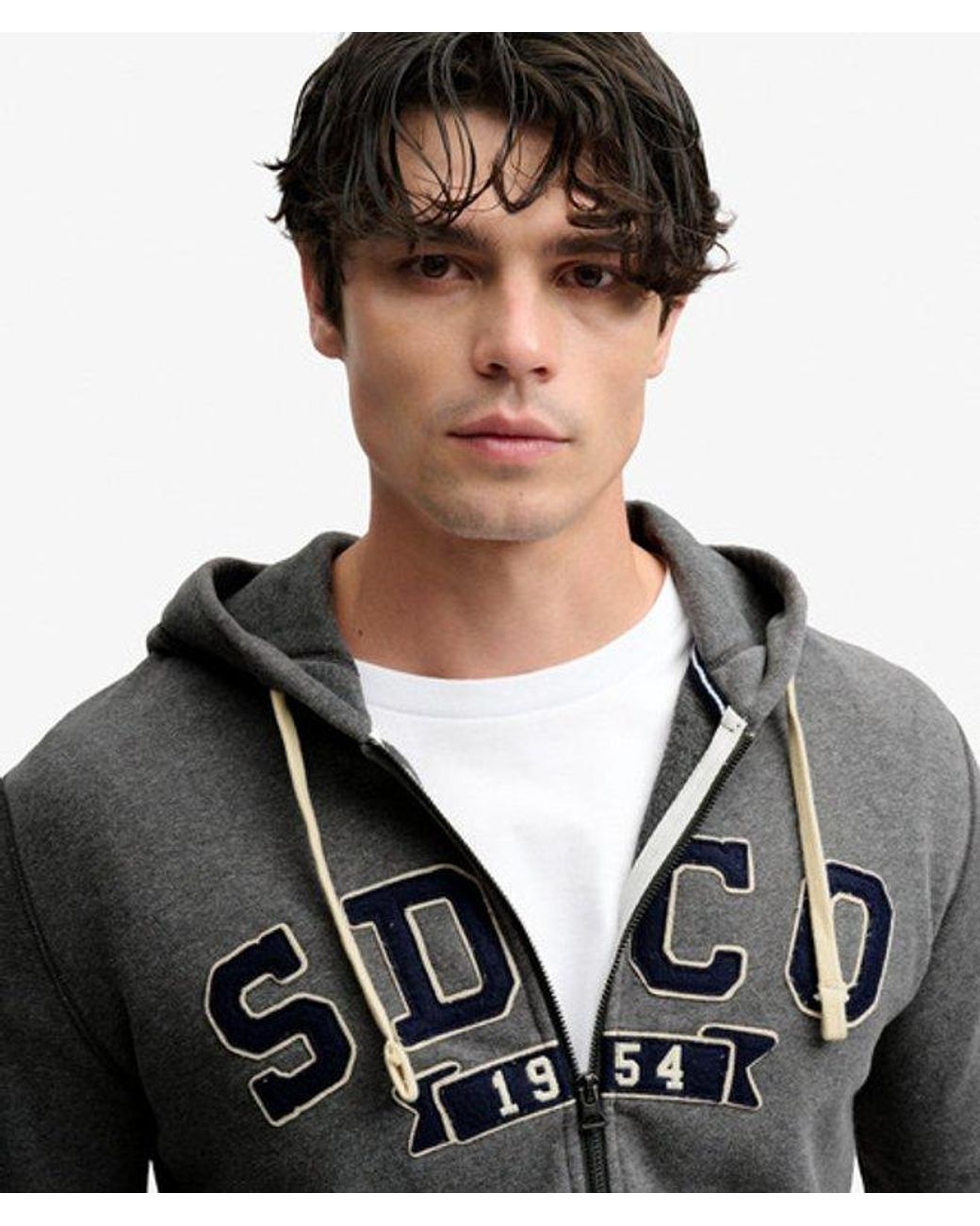 Superdry Gray Sd & Co. Zip Through Hoodie for men