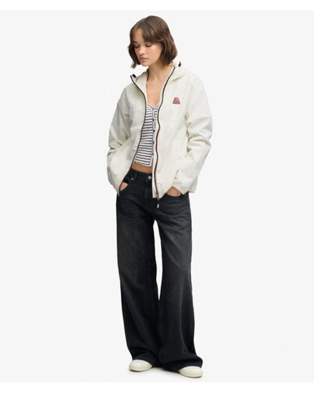 Superdry White Essential Tri Windbreaker Jacket