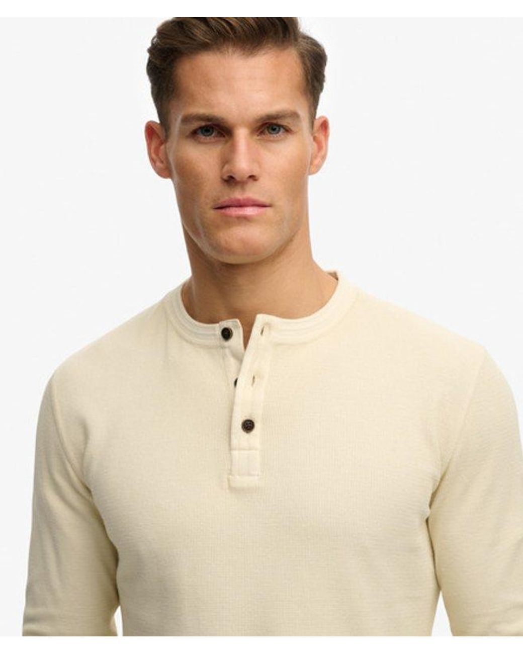 Superdry Natural & Co Lightweight Textured Henley Top for men
