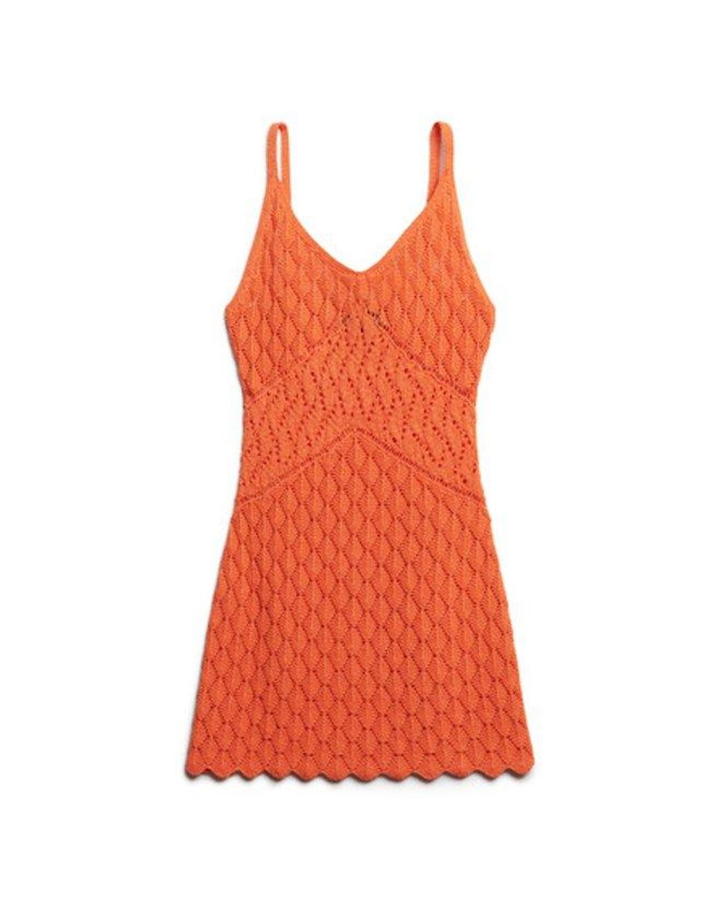 Superdry Orange & Co Cotton Crochet Cami Mini Dress