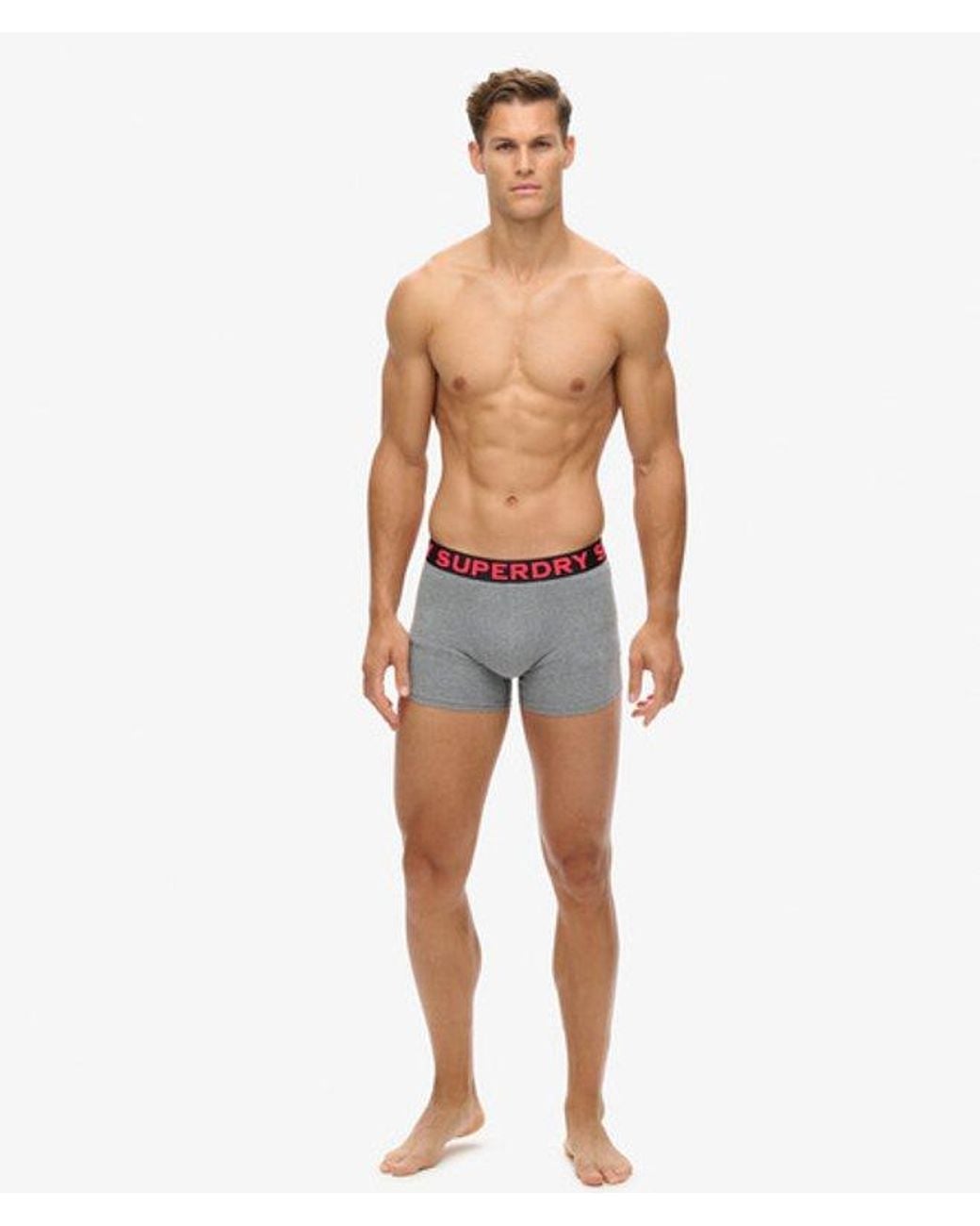 Superdry Blue & Co Classic Panelled Boxer Triple Pack for men