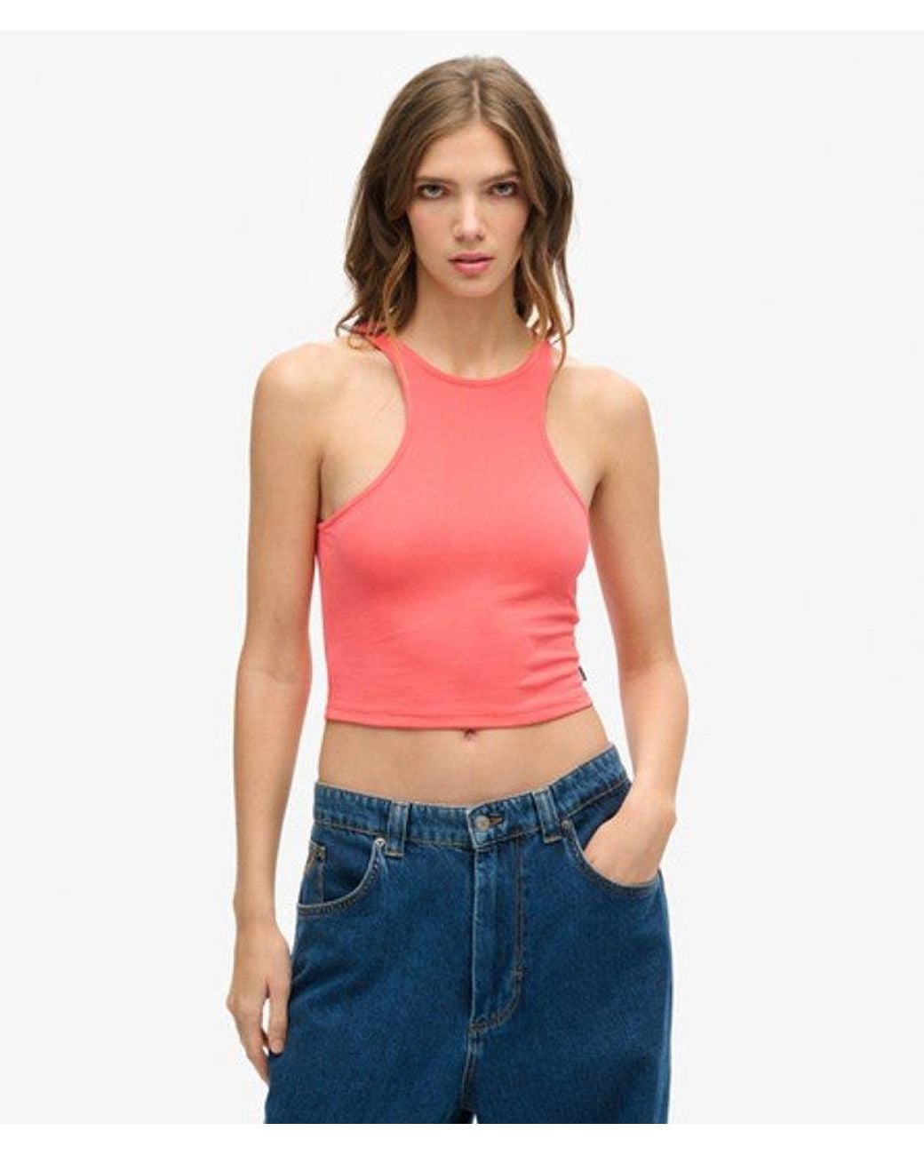 Superdry Red & Co Studios Jersey Racer Tank Top