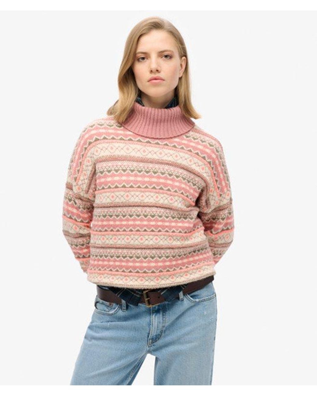 Superdry & Co Classic Stripe Textured Pattern Jumper