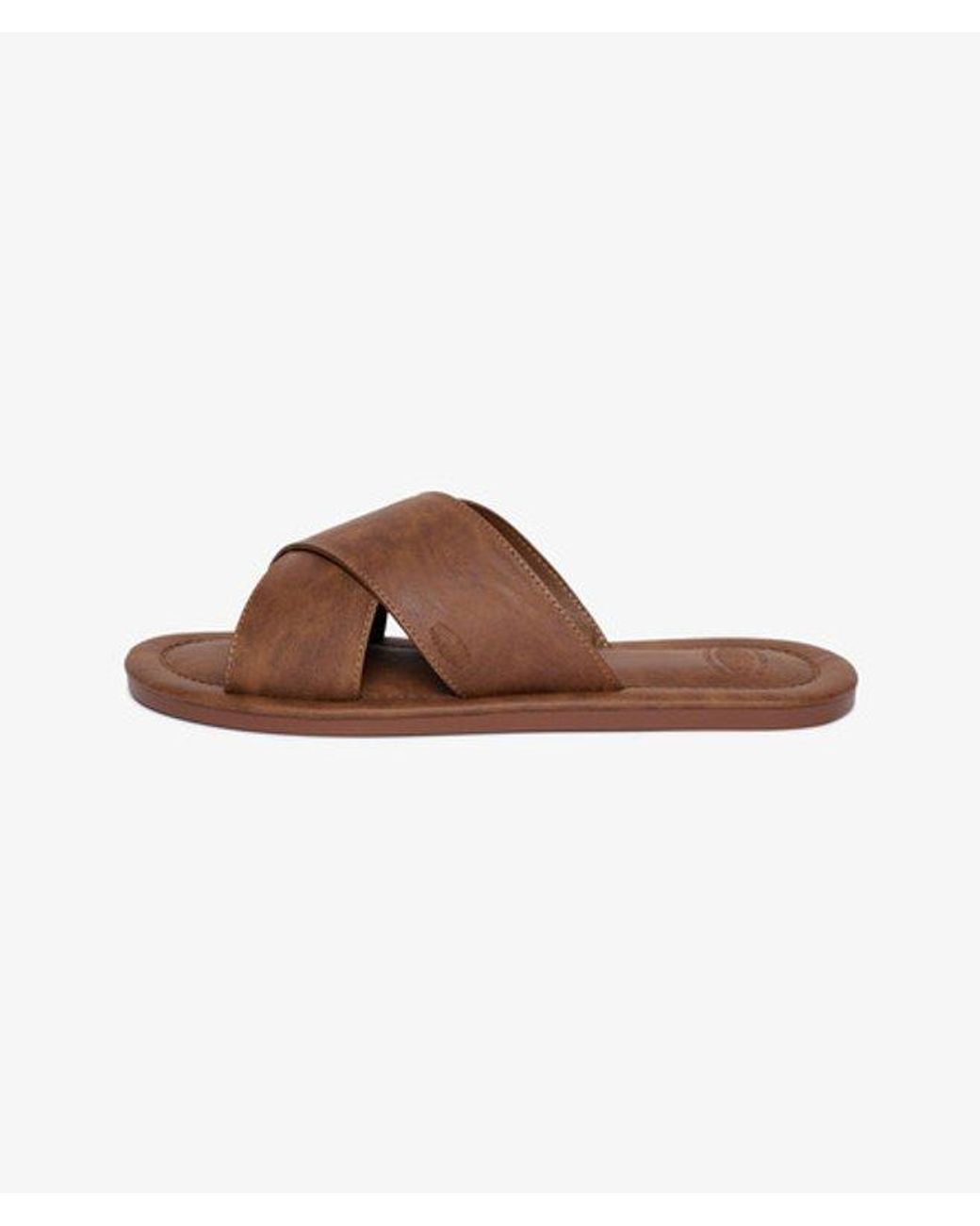 Superdry Brown & Co Vintage Cross Strap Slides for men