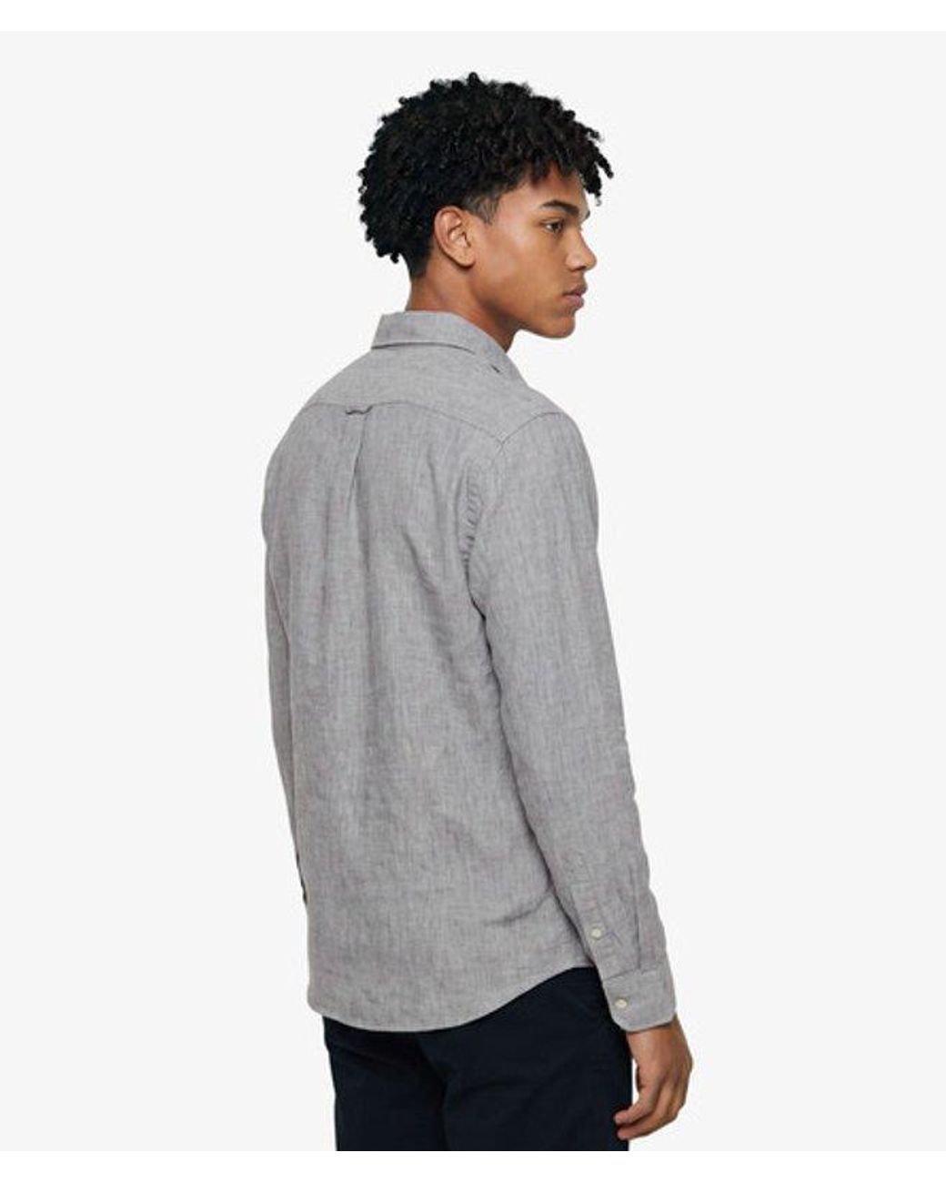 Superdry Gray & Co Riviera Long Sleeve Linen Shirt for men