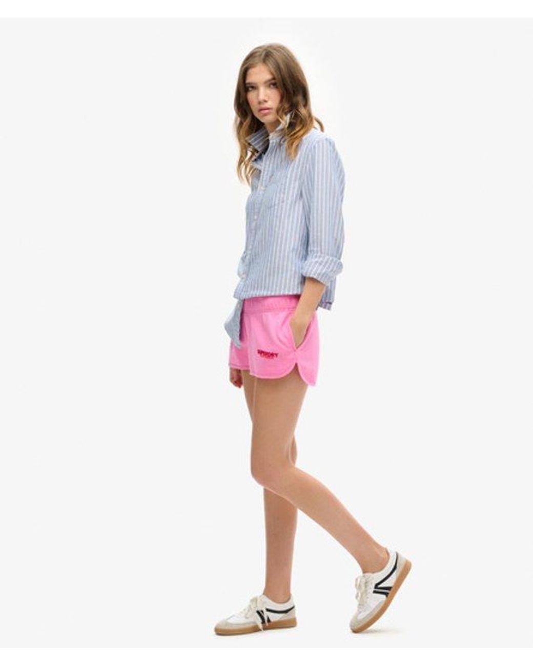 Superdry Red & Co Ladies Sportswear Logo Racer Shorts