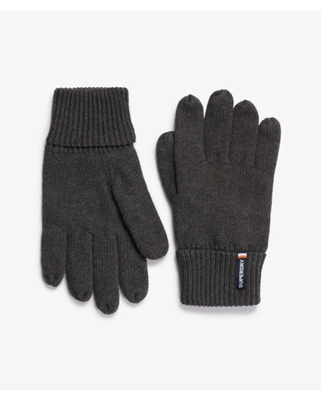 Superdry Black & Co Essential Logo Knitted Gloves for men