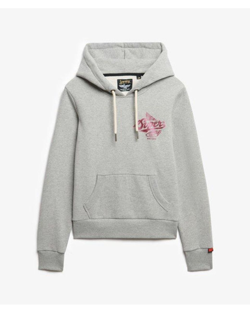 Superdry Red Athletic Metallic Hoodie