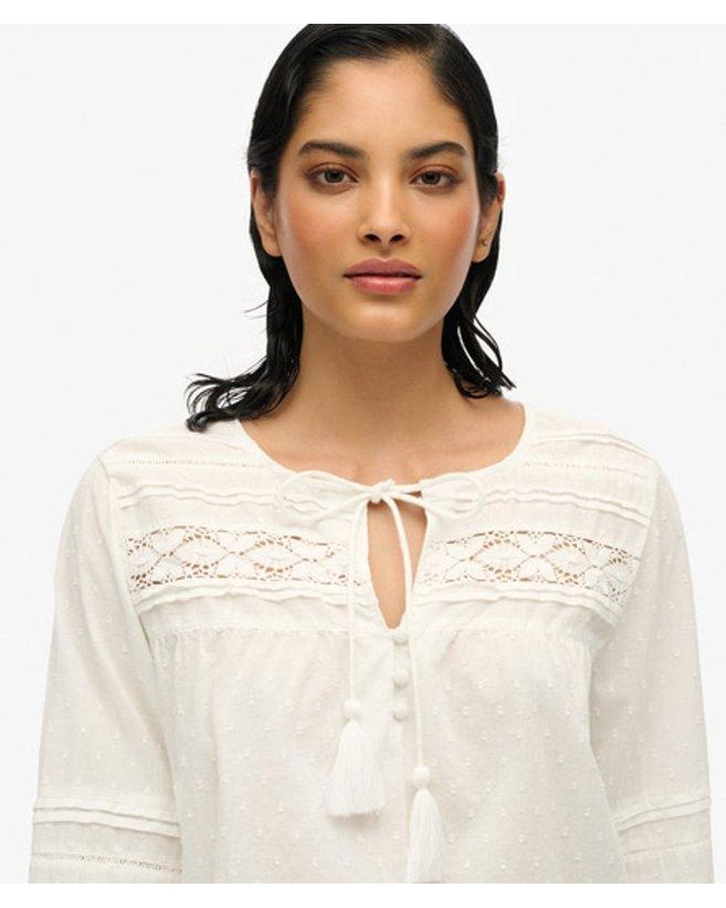 Superdry White & Co Ibiza Lace Blouse