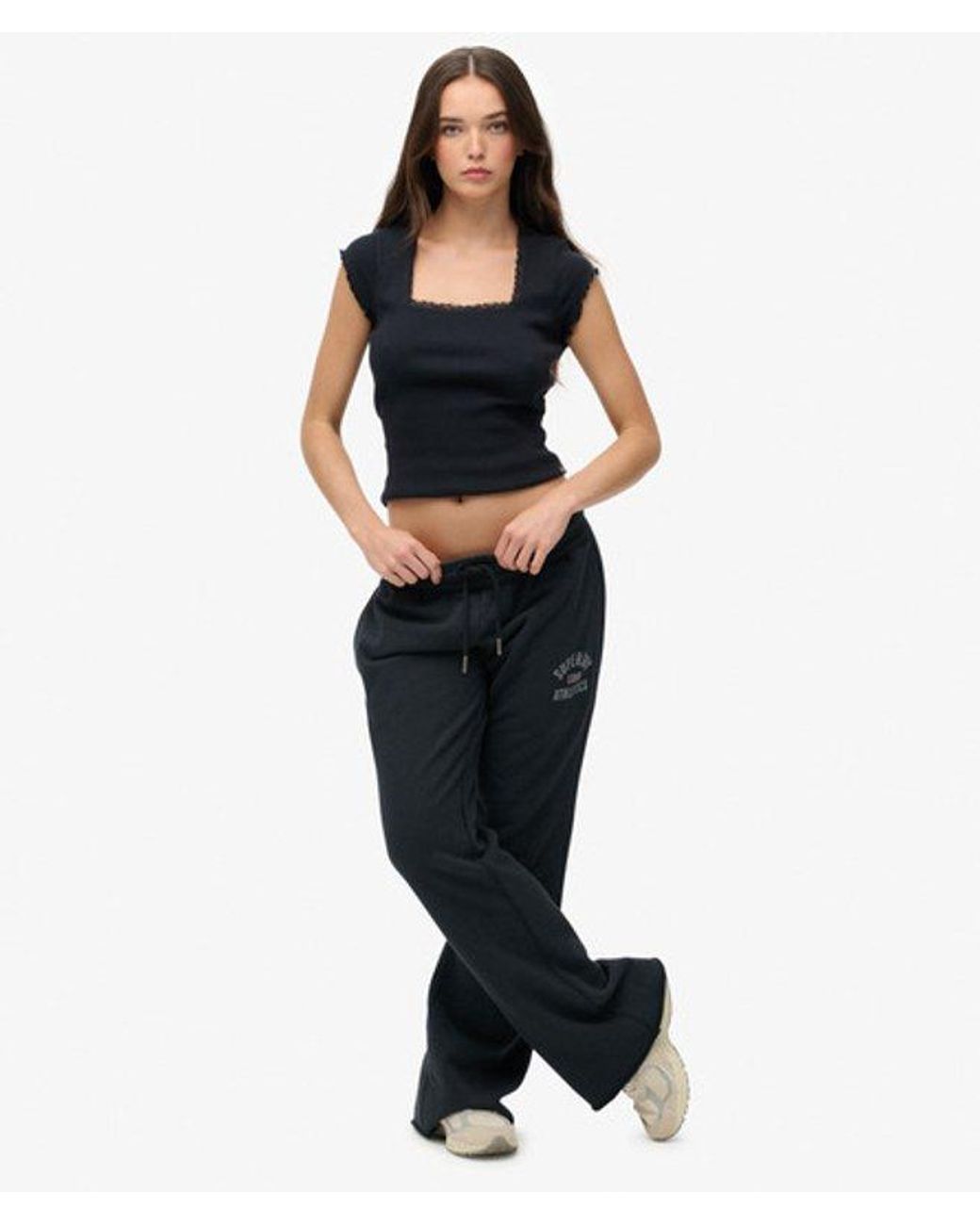 Superdry Black & Co Athletic Print Flare joggers
