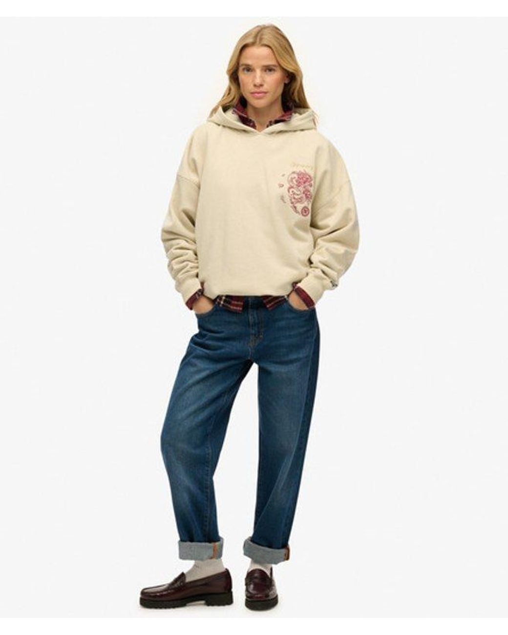 Superdry Natural Tokyo Narrative Oversized Hoodie