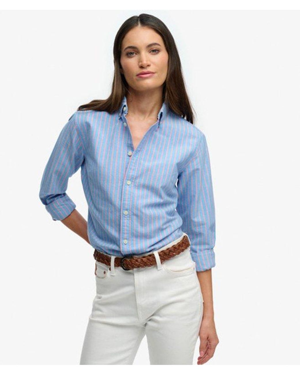 Superdry Blue & Co Slim Oxford Long Sleeve Shirt