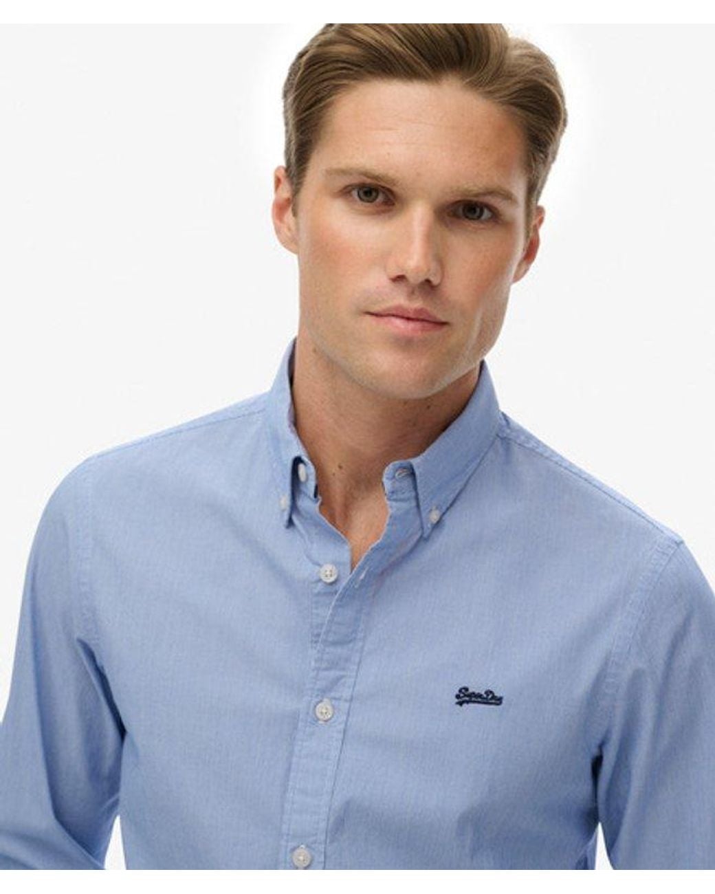 Superdry Blue & Co Essentials Tailored Lite Shirt for men