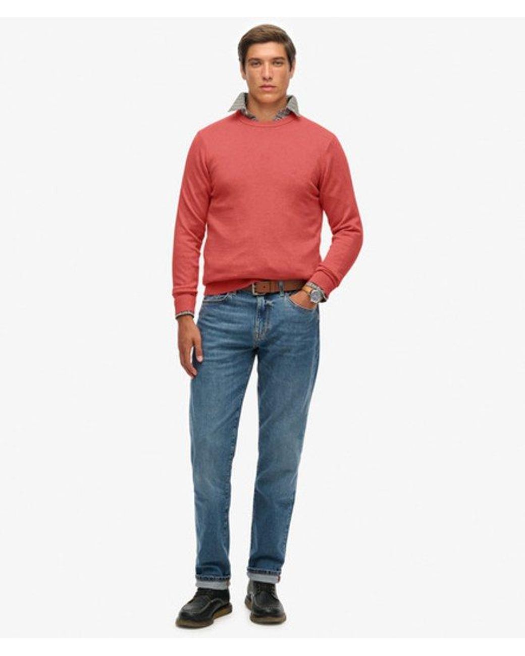 Superdry Red Essentials Cotton Jumper for men