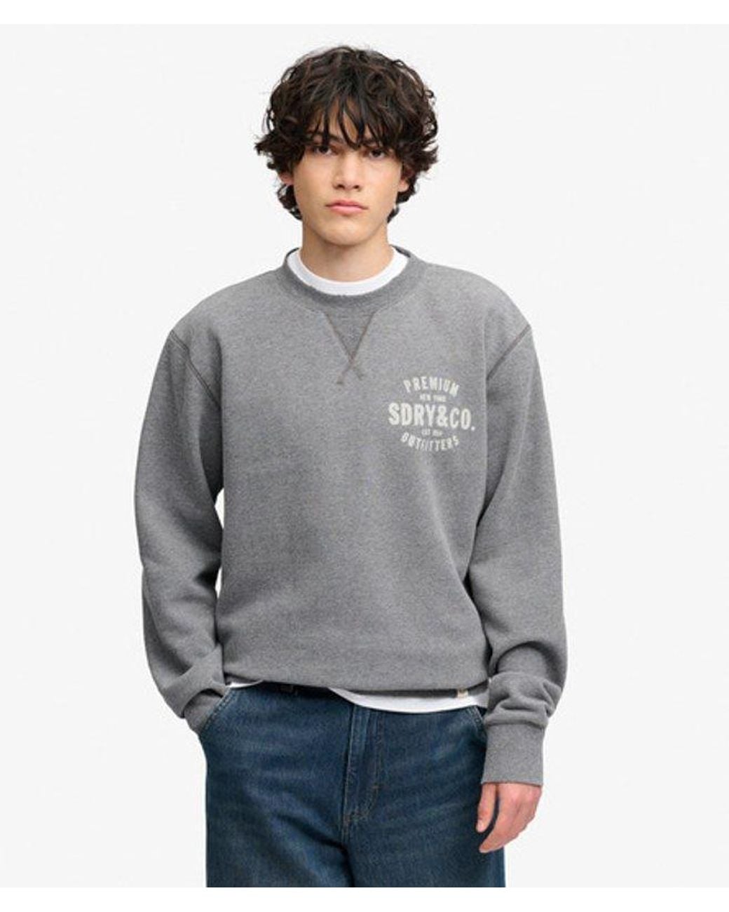 Superdry Gray & Co Block Text Crew Neck Sweatshirt for men
