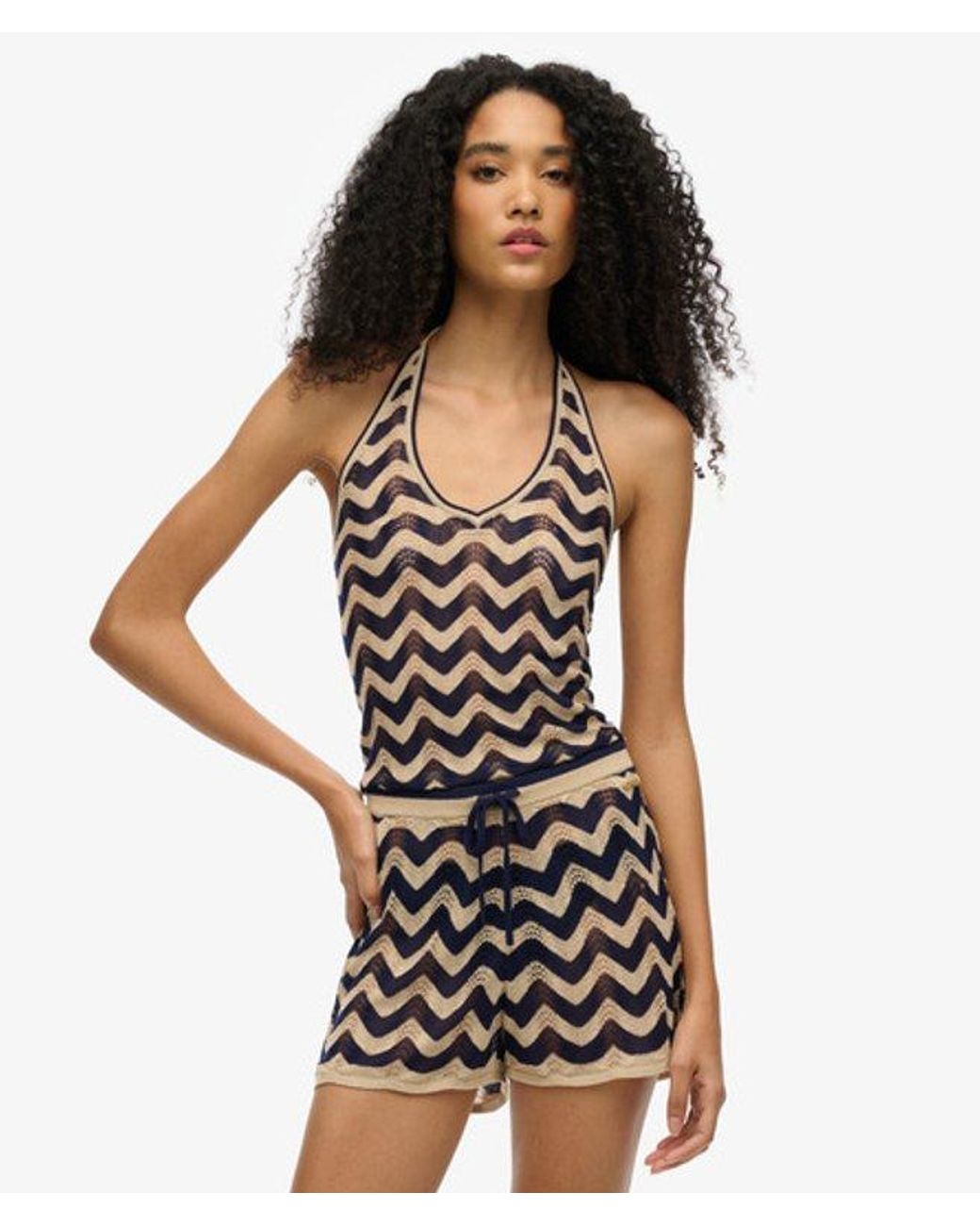Superdry Black & Co Zigzag Knit Shorts