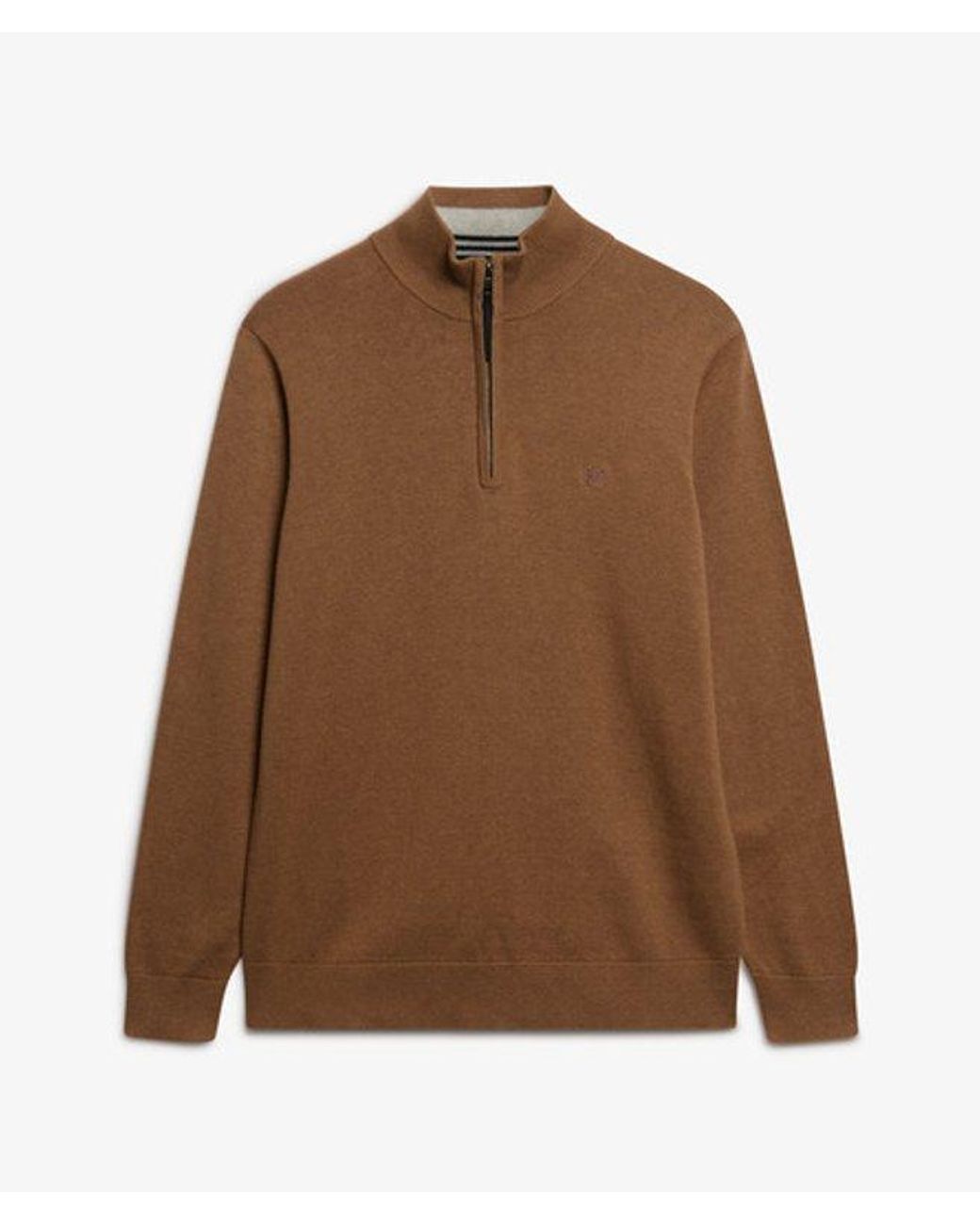 Superdry Natural & Co Essentials Cotton Half Zip Jumper for men