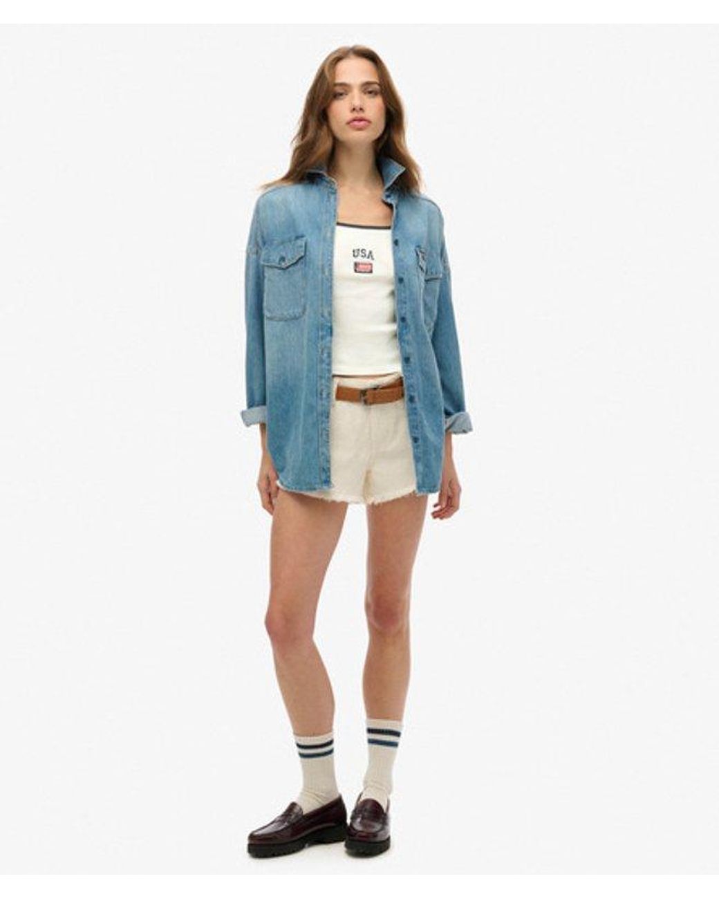 Superdry Athletic Essentials Cami Top Slanke Pasvorm in het White
