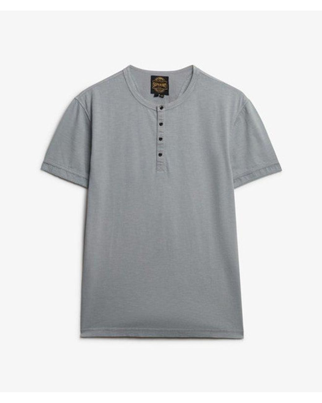 Superdry Gray & Co Slub Short Sleeve Jersey Henley Top for men
