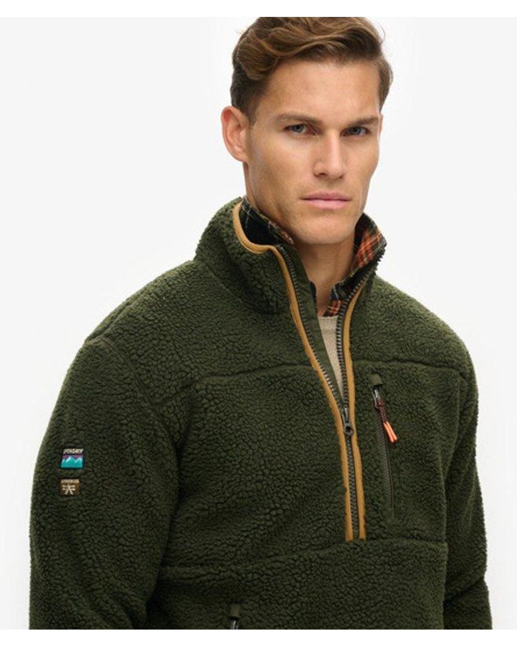 Superdry Green & Co Boxy Fit Embroidered Logo Outdoor Half Zip Fleece Jumper for men