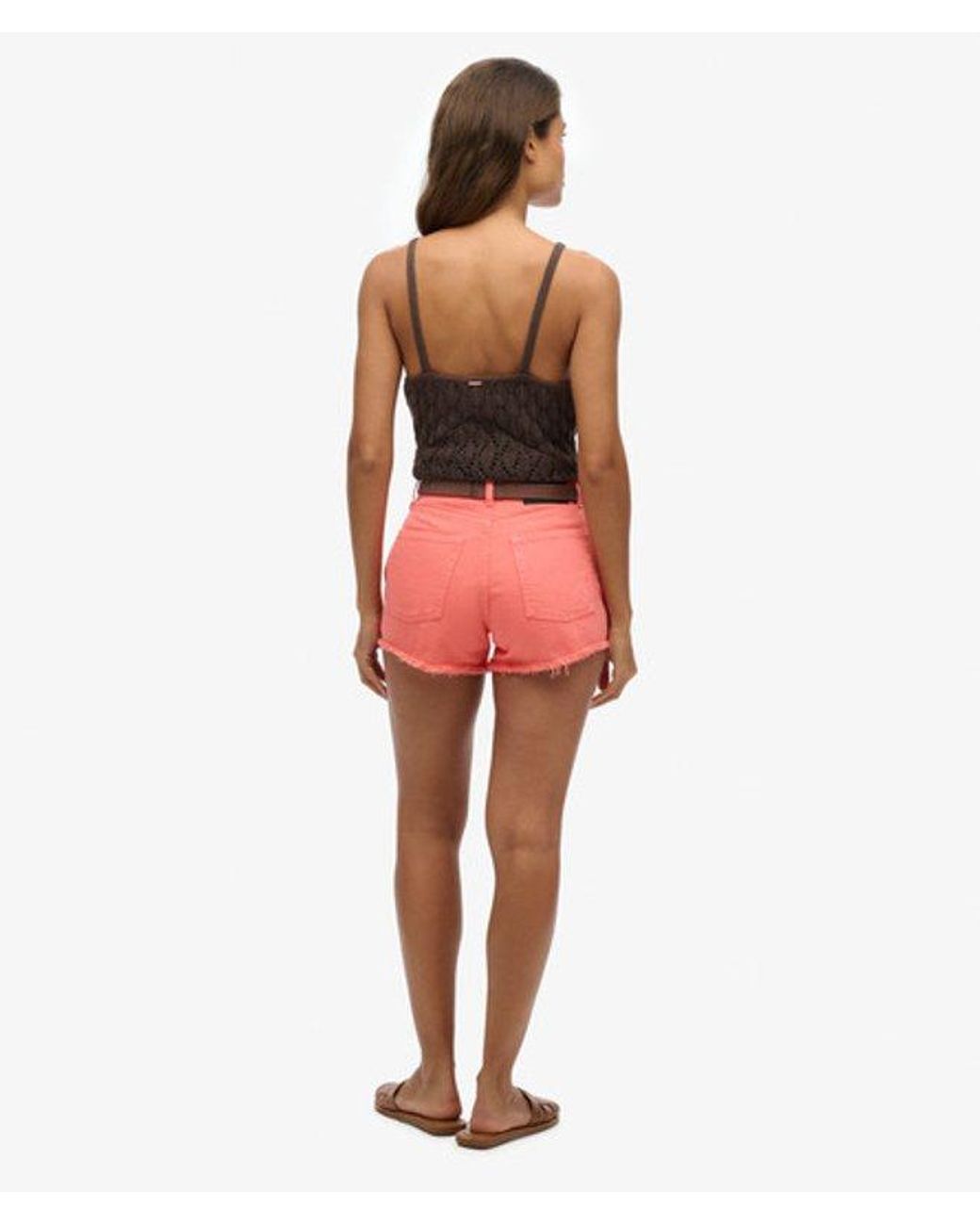 Superdry Red & Co High Rise Denim Shorts