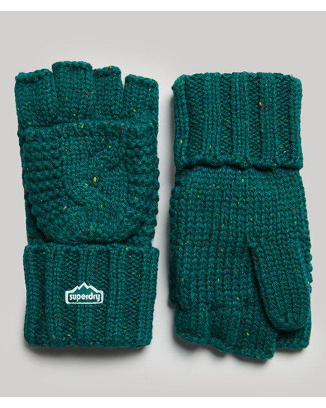 Superdry Green & Co Cable Knit Gloves