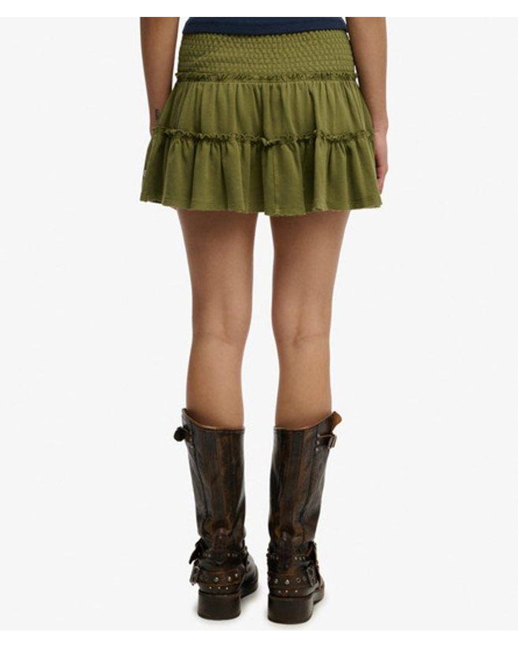 Superdry Blue & Co Tiered Jersey Mini Skirt