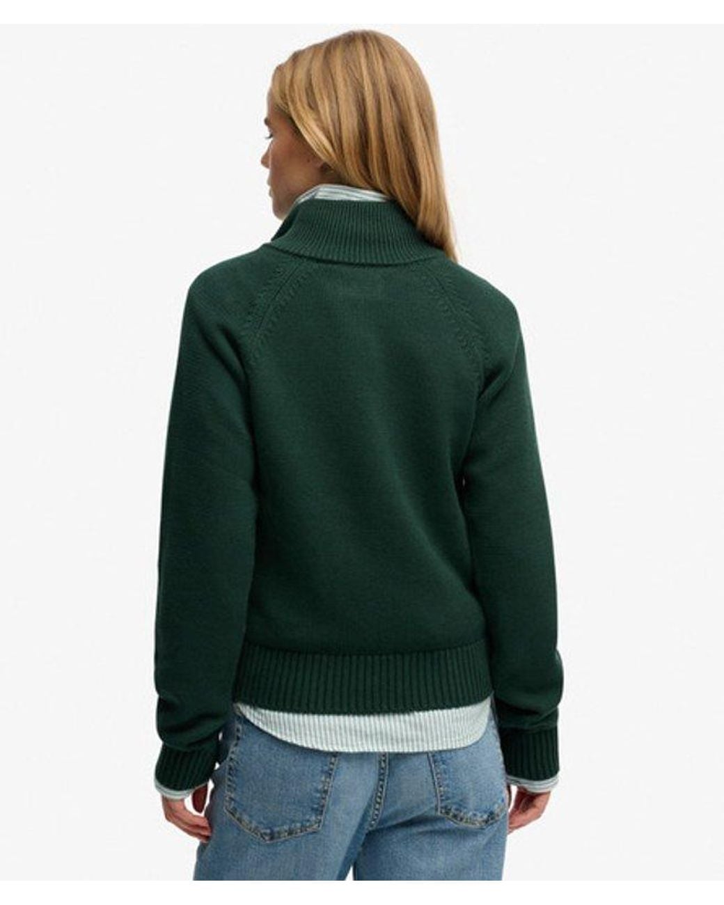 Superdry Green & Co Essential Half Zip Knit Jumper