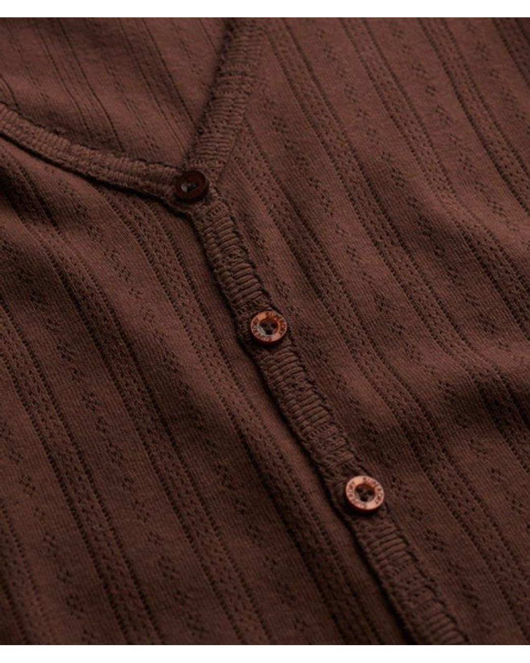 Superdry Blue & Co Athletic Essential Pointelle Cardigan