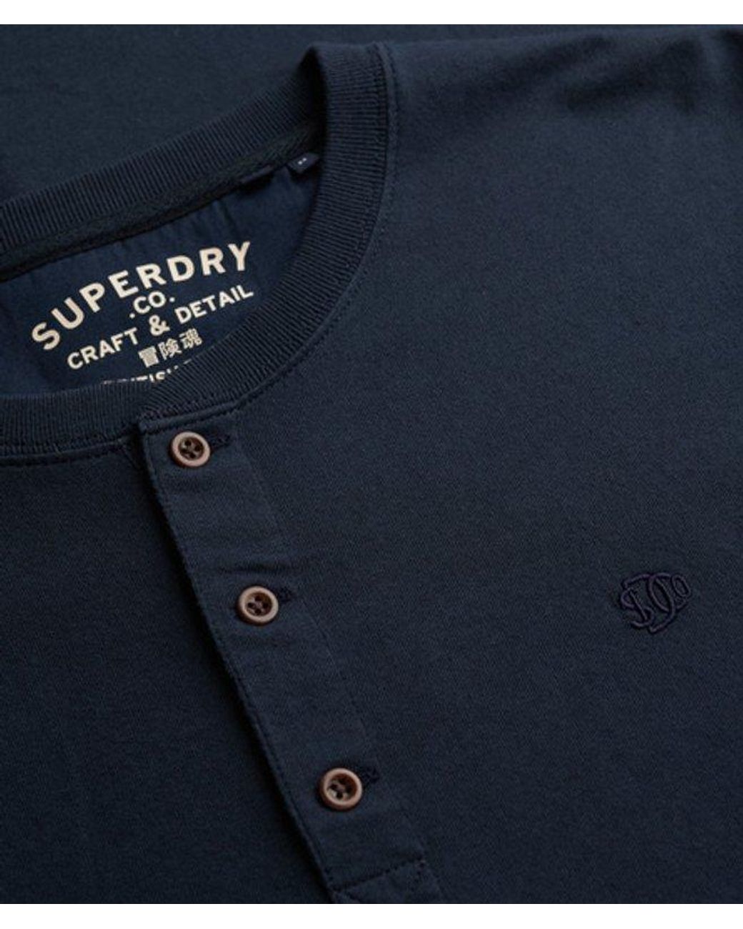 Superdry Blue & Co Classic Essential Henley Top for men
