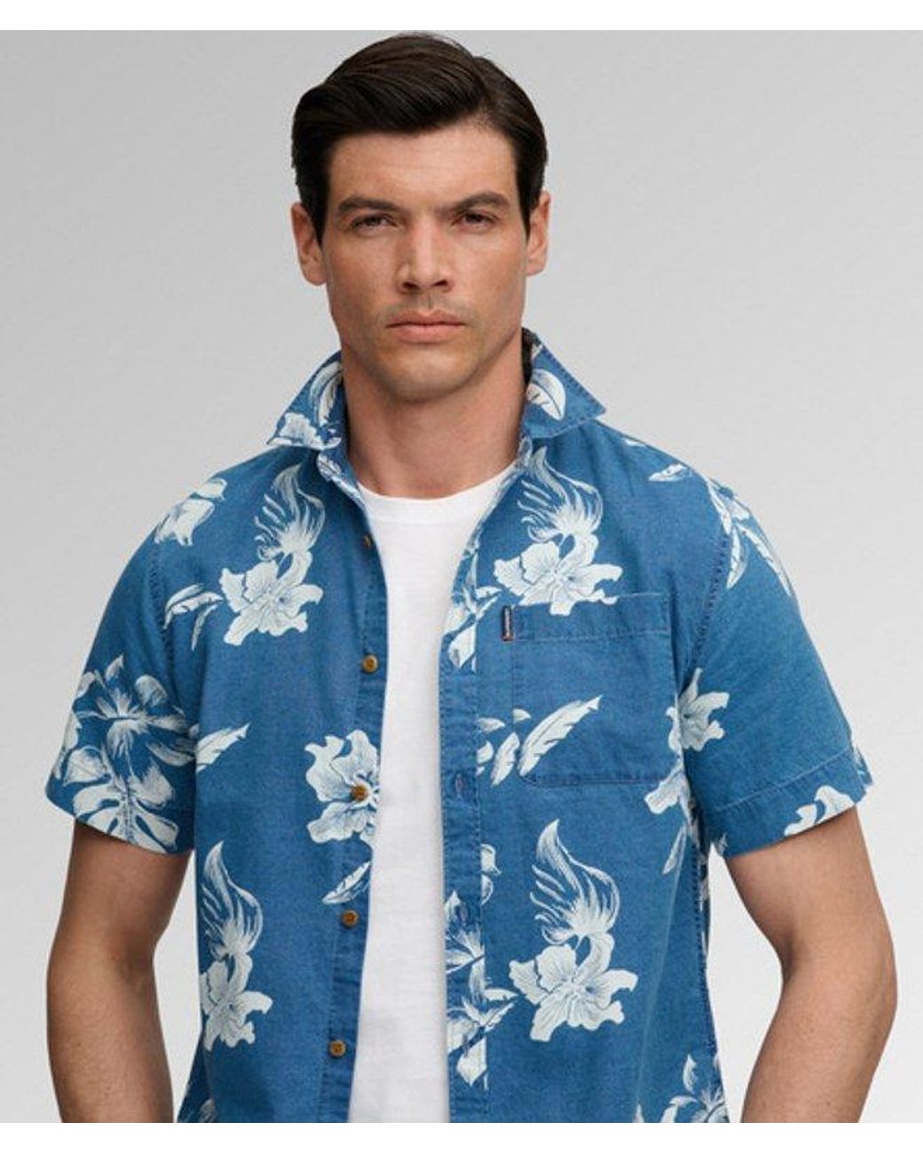 Superdry Blue & Co Vintage Loom Short Sleeve Shirt for men