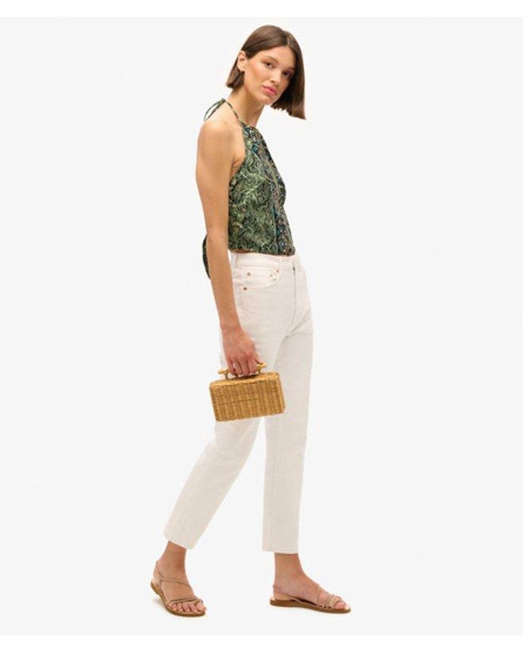 Superdry Green & Co Paisley Print Halter Top