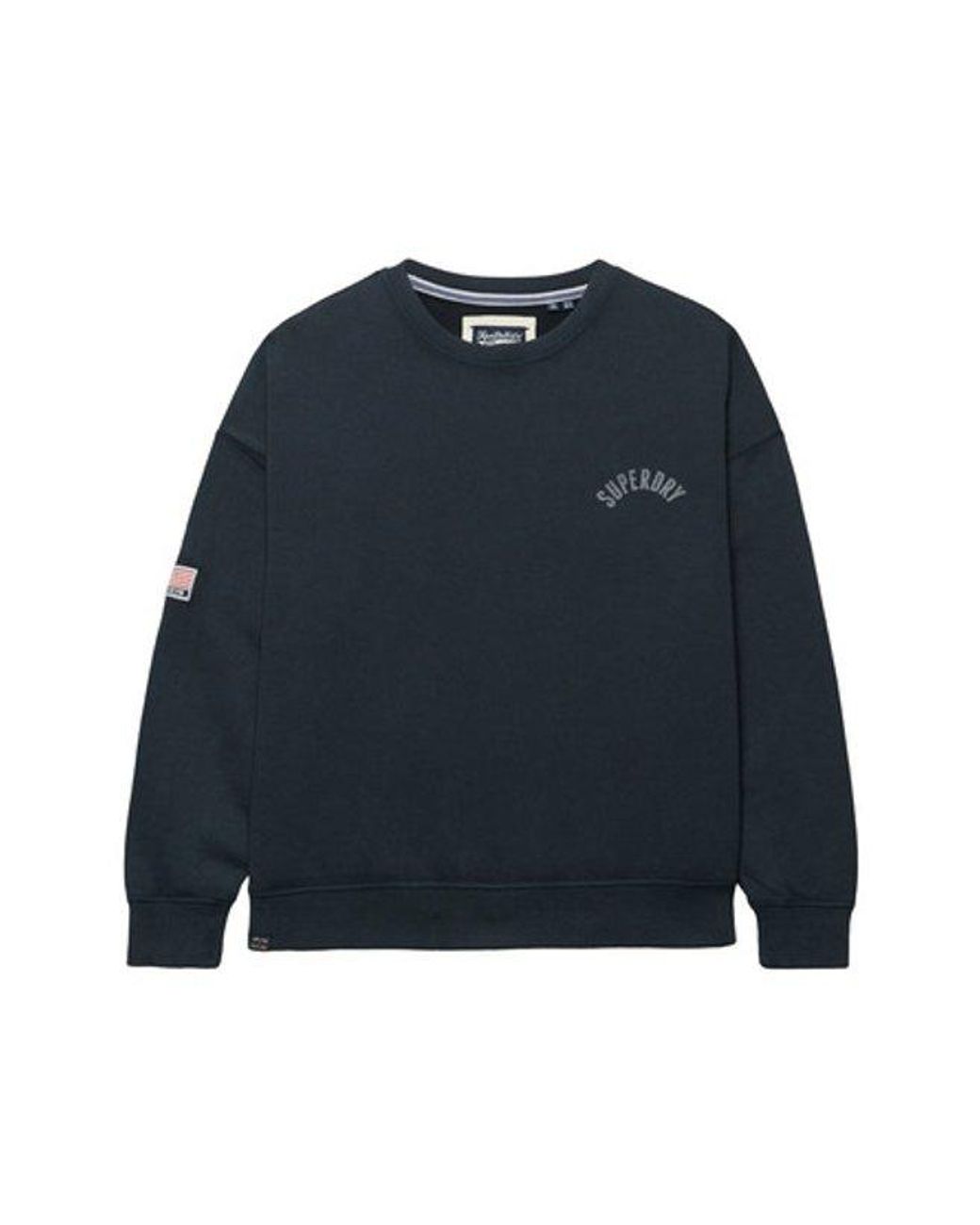 Superdry Black & Co Athletic Essentials Printed Crew Sweatshirt