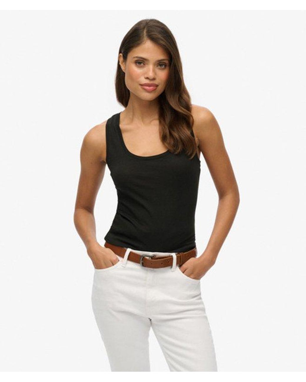 Superdry Black & Co Studios Lightweight Racer Vest Top