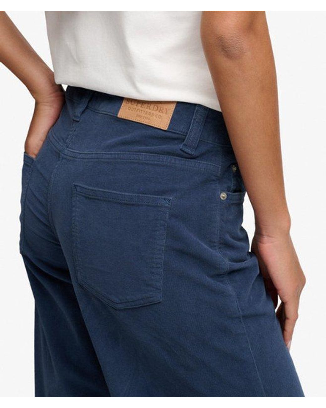 Superdry Blue & Co Mid Rise baggy Corduroy Trousers