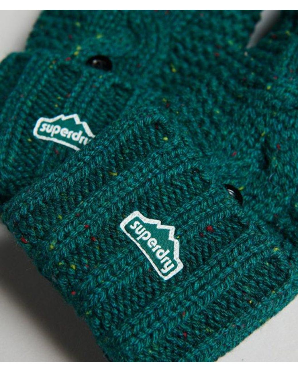 Superdry Green & Co Cable Knit Gloves