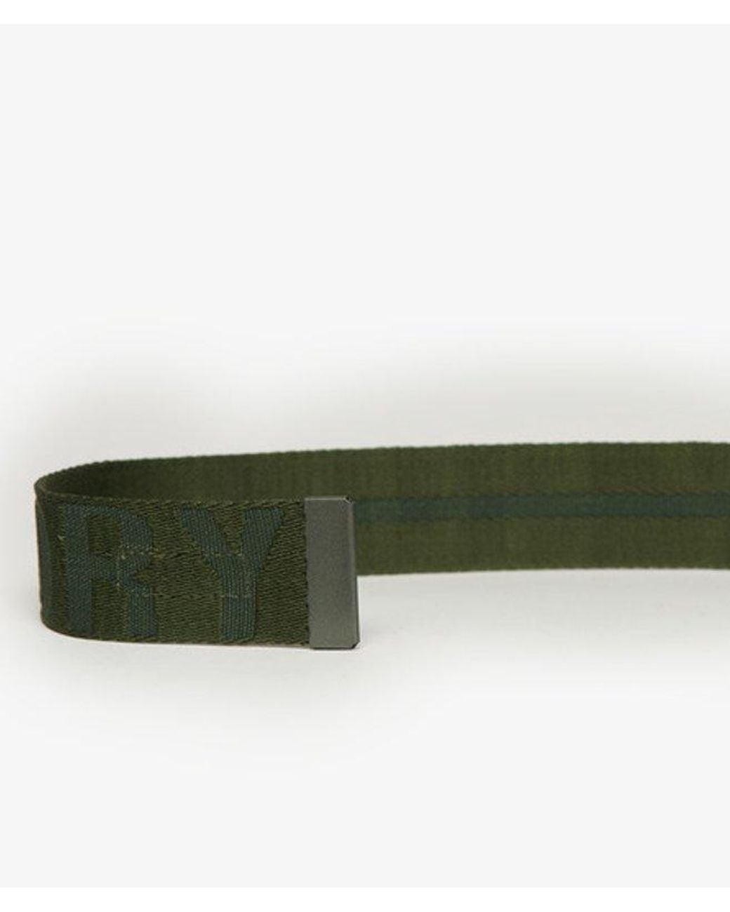 Superdry Green & Co Logo Debossed Webbing Belt
