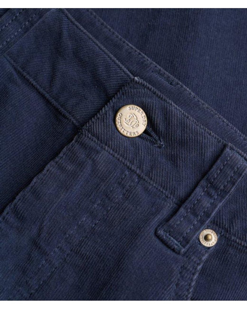 Superdry Blue & Co Mid Rise baggy Corduroy Trousers