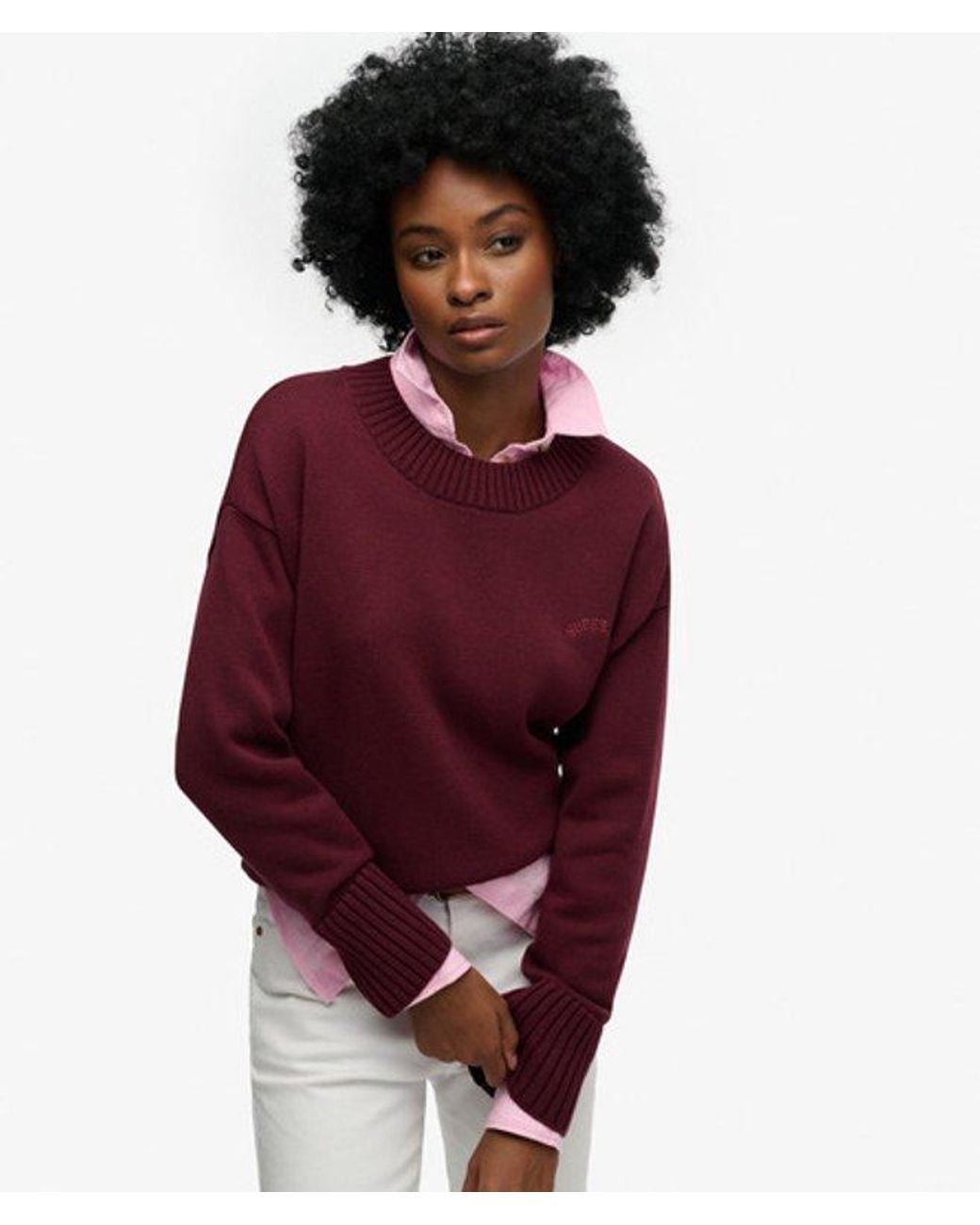 Superdry Red & Co Essential Crew Neckline Jumper
