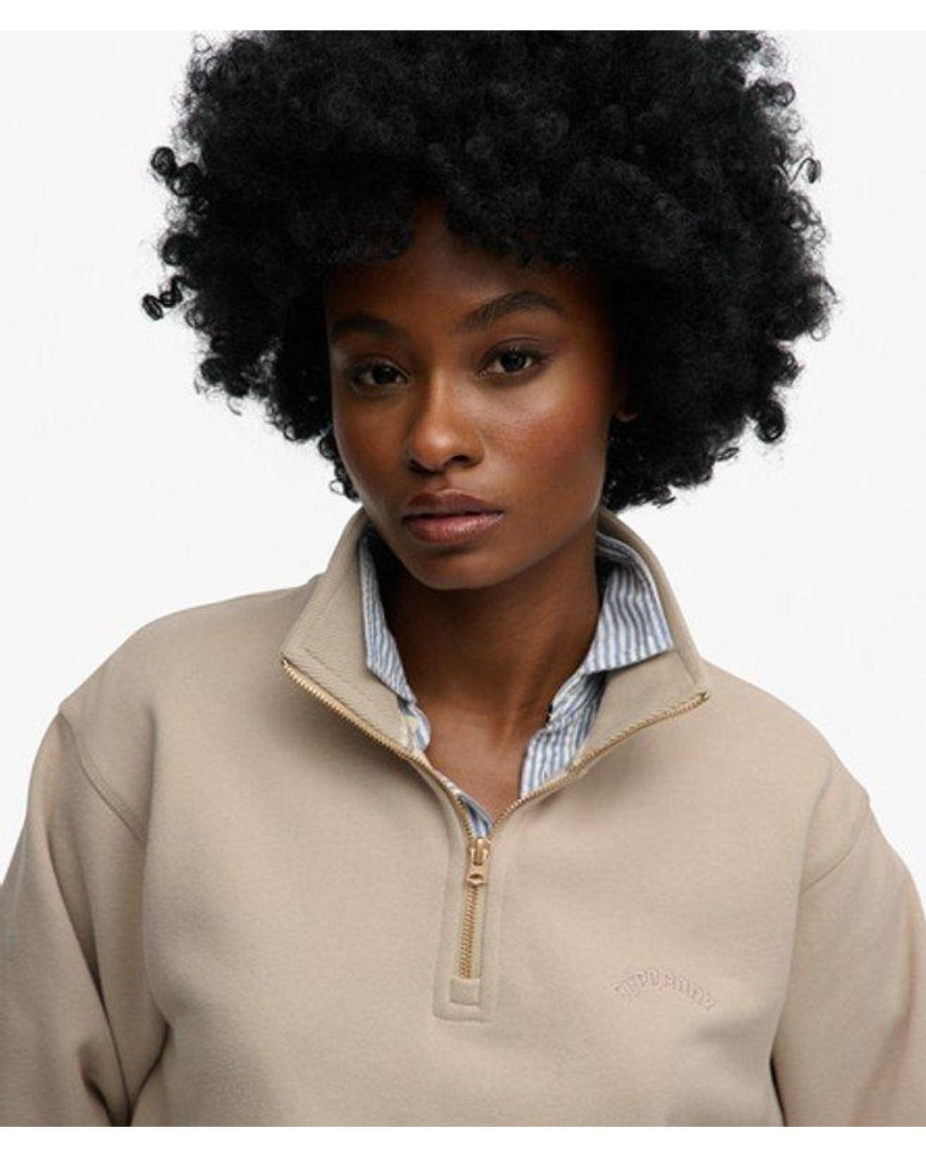 Superdry Natural & Co Essential Logo Embroidered Half Zip Jumper