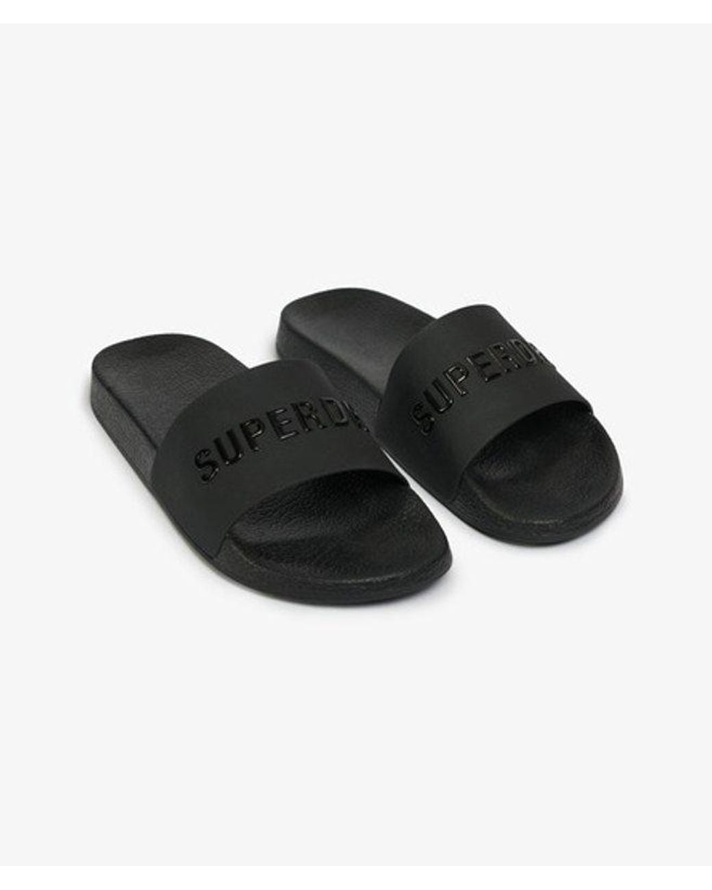 Superdry Black & Co Premium Metallic Pool Sliders