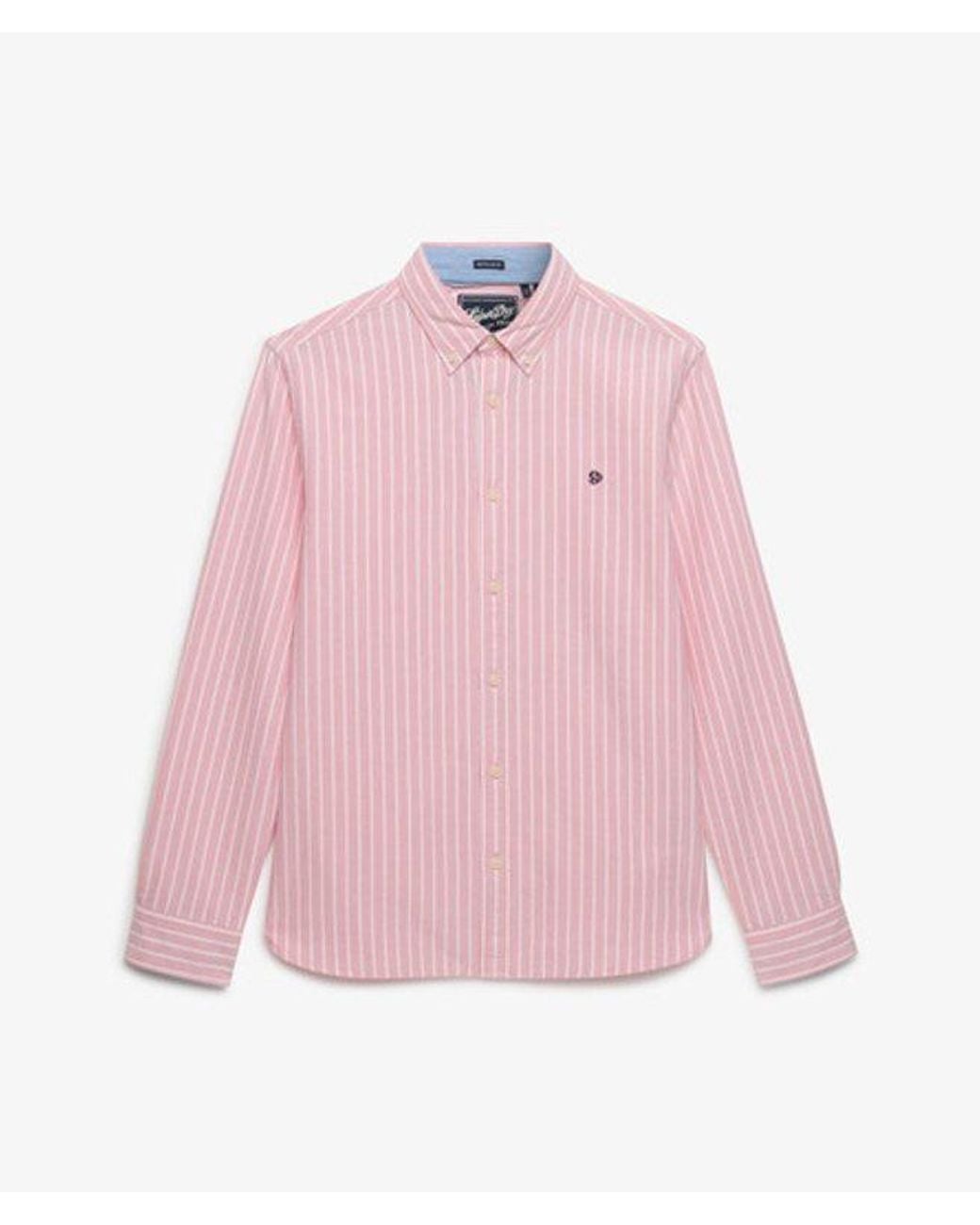 Superdry Preppy Oxford Overhemd Met Lange Mouwen in het Pink voor heren