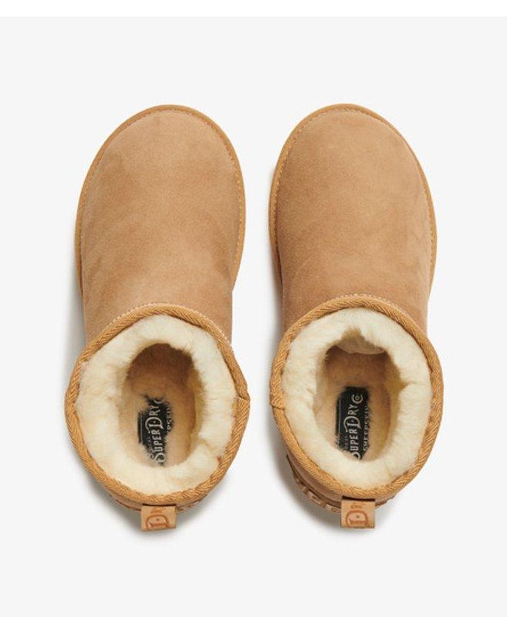 Superdry Natural & Co Suede Sherpa Platform Boots