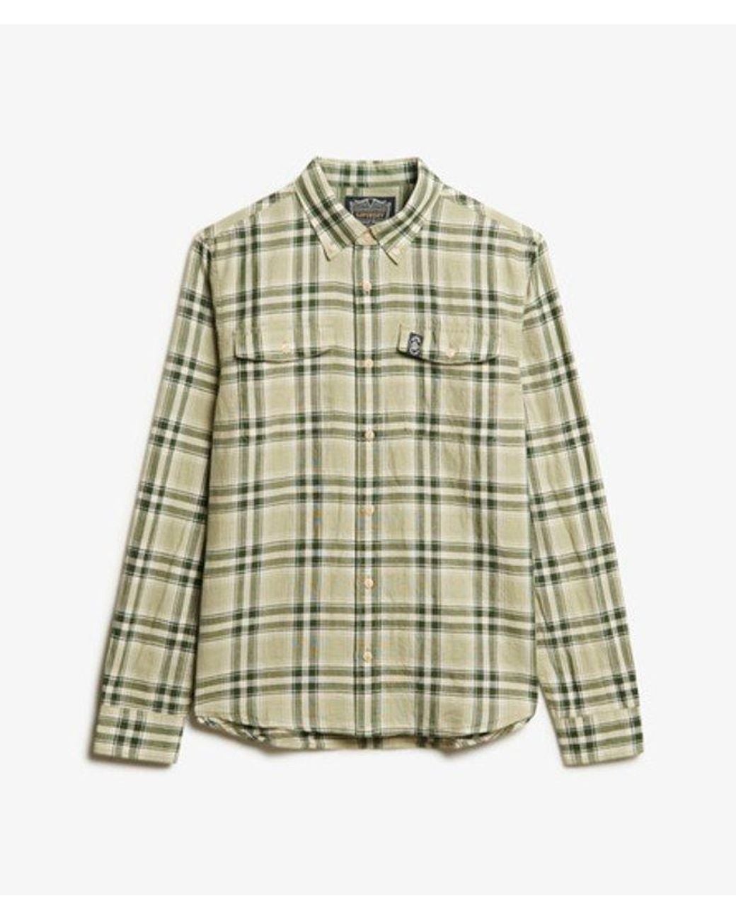 Superdry Green & Co The Merchant Store - Linen Check Shirt for men